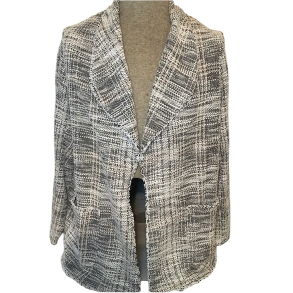 Max Studio Blazer/Cardigan 2X Black & White NWT